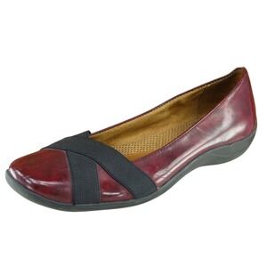 Natural Soul Women Sz 7.5 M Burgundy Flats Synthetic Shoes Fraytan